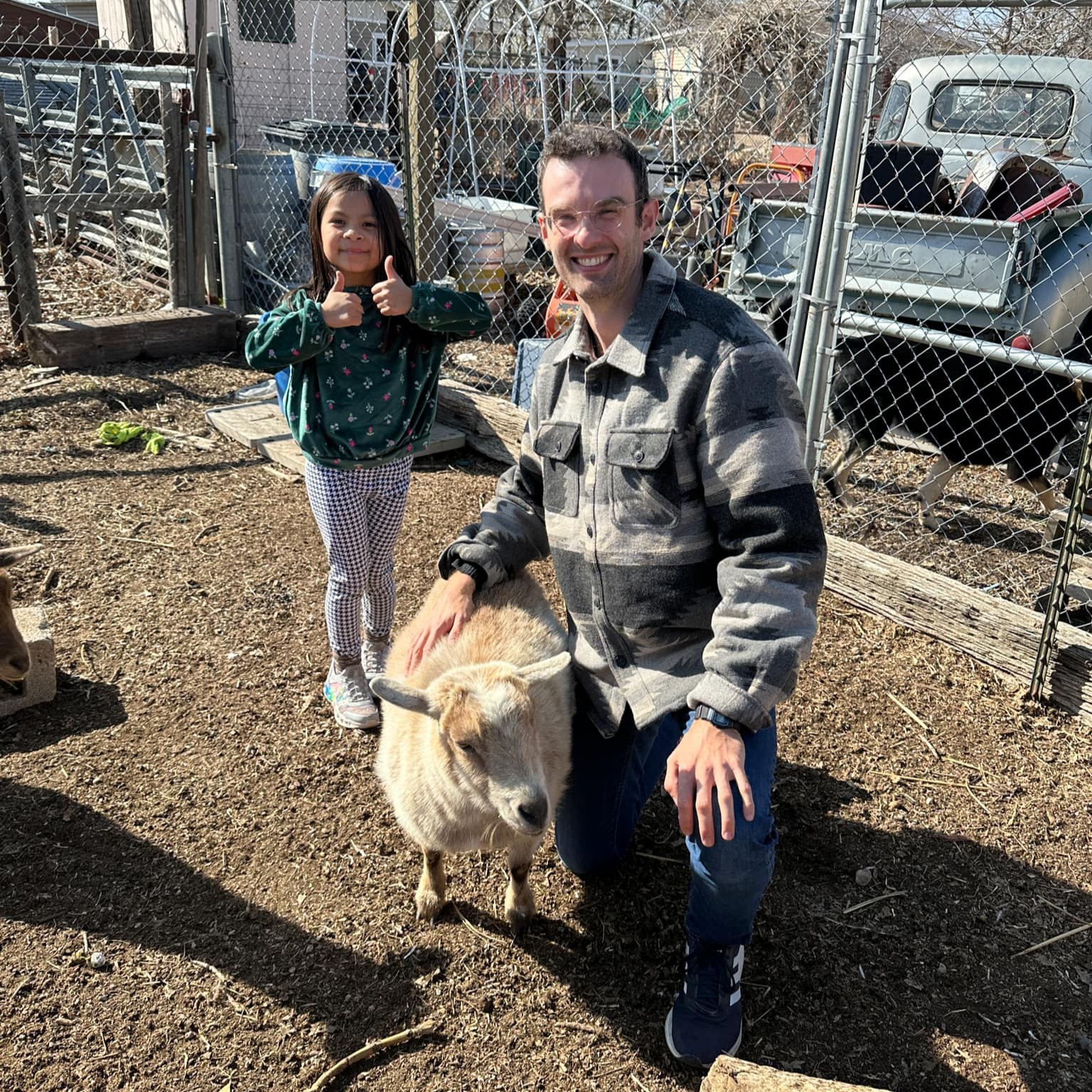 Mark with students and families