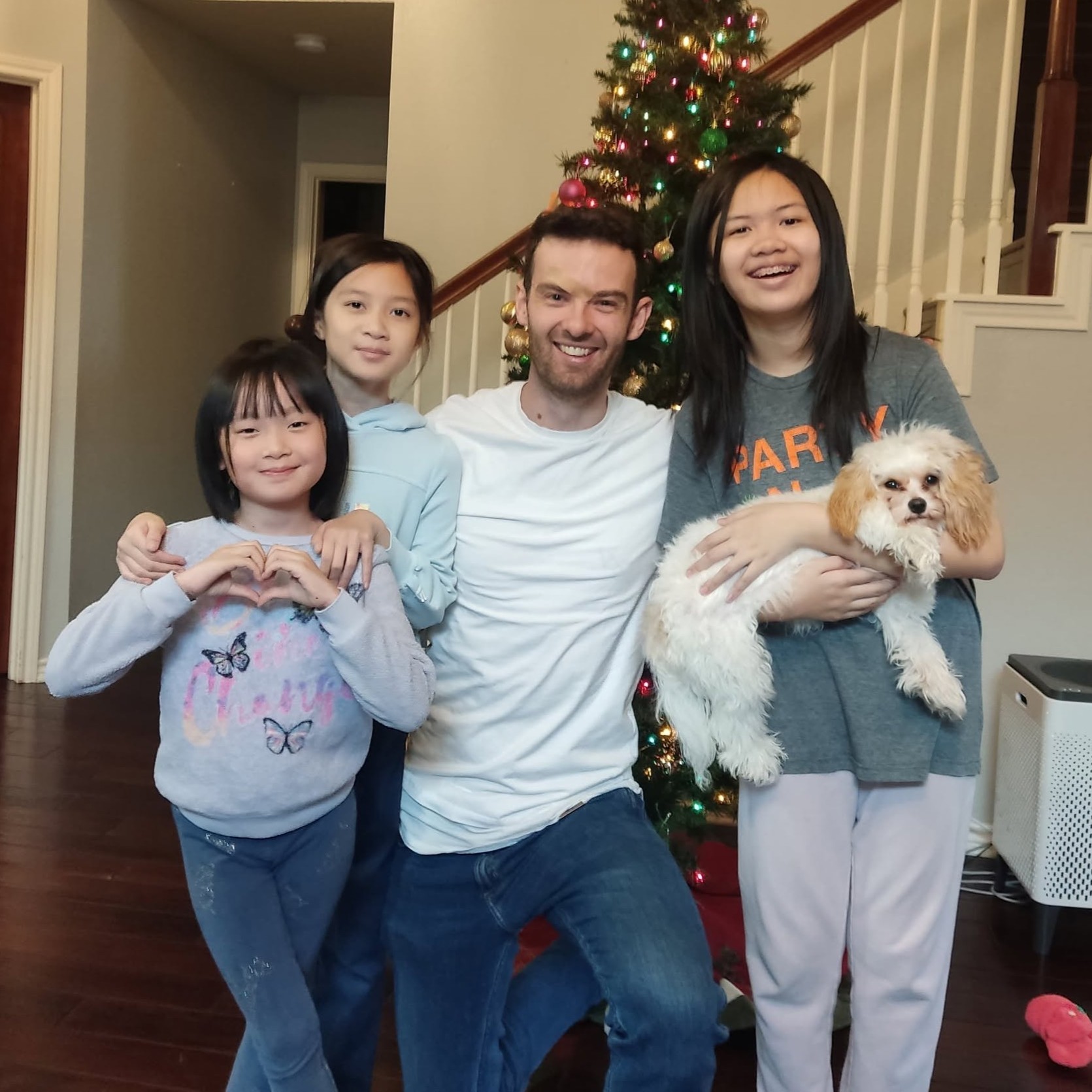 Mark with students and families