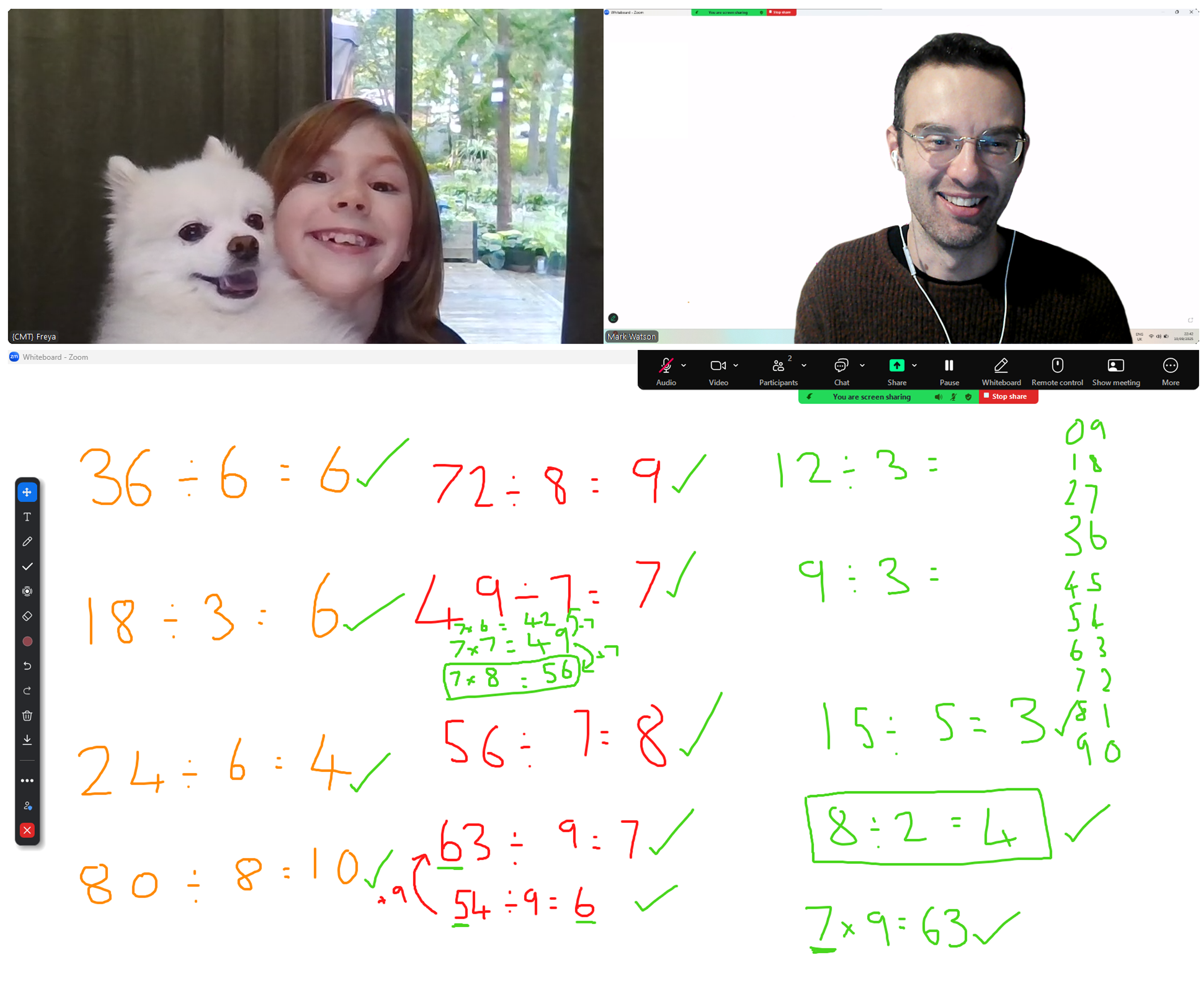 Mark Watson teaching math on Zoom